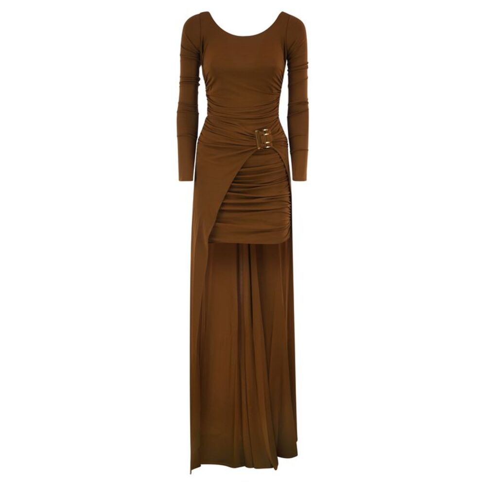 Elisabetta Franchi Women Long Draped Dress With Buckle